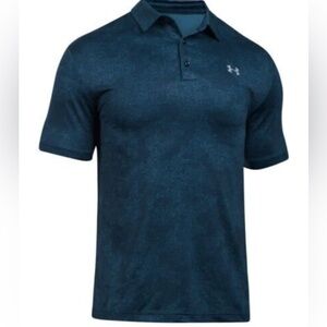 Under Armour Blue Polo Shirt Athletic Fit Performance Fabric